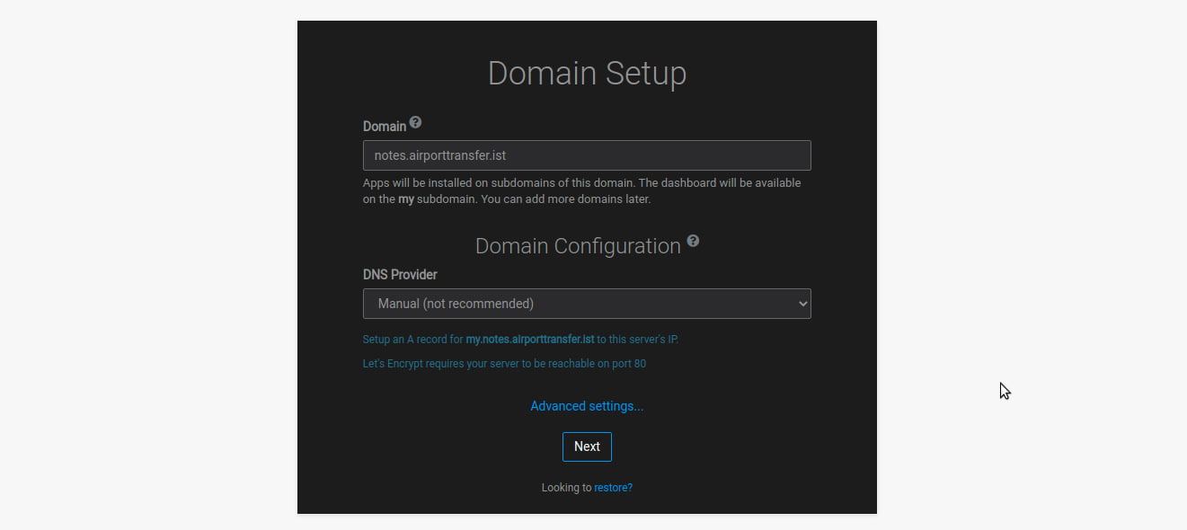 cloudron-domain-setup